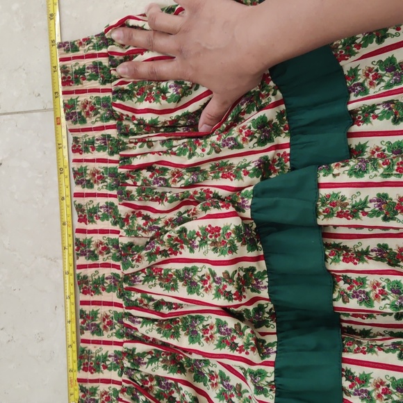 Vintage 70s Square Up Holiday Christmas Holly Berries Fruit Skirt Small🎄🍇 - Picture 13 of 13